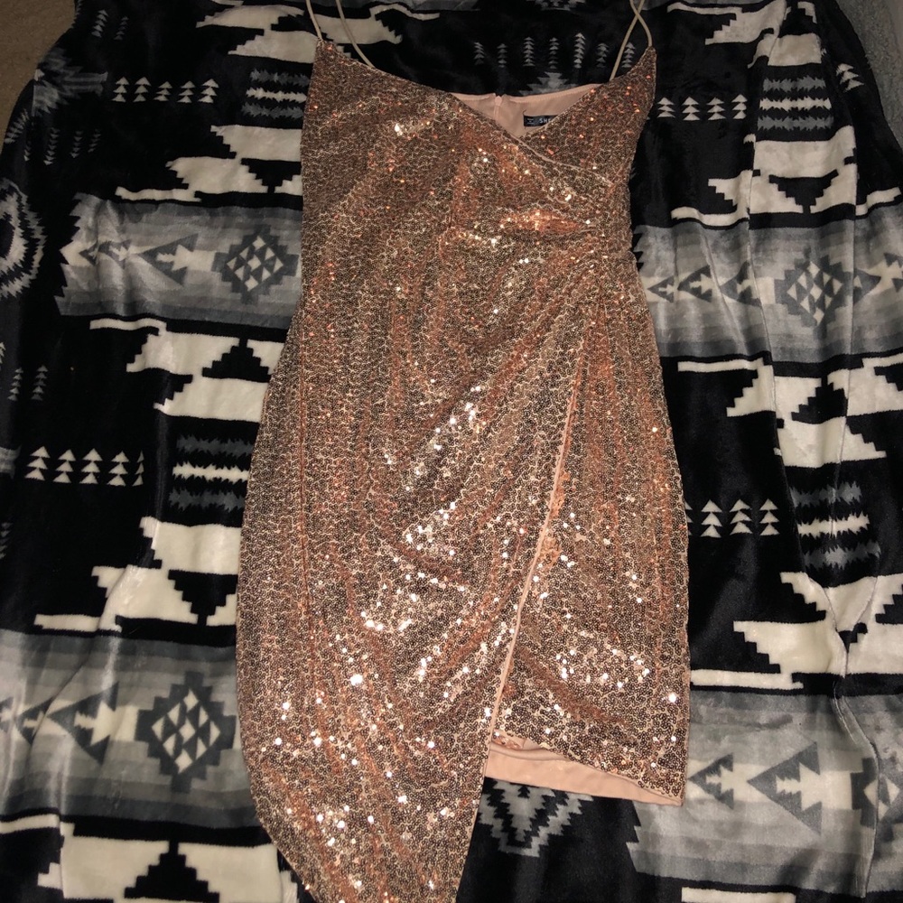 Pink Sequin Homecoming Dress